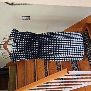 👗CONNECTED APPAREL BLUE ON BLUE POLKA DOT DRESS 👗